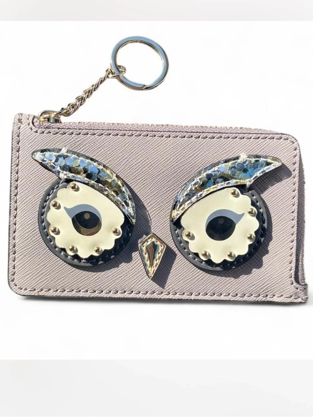 Kate Spade Poppy Star Bright Owl card holder / coin purse leather